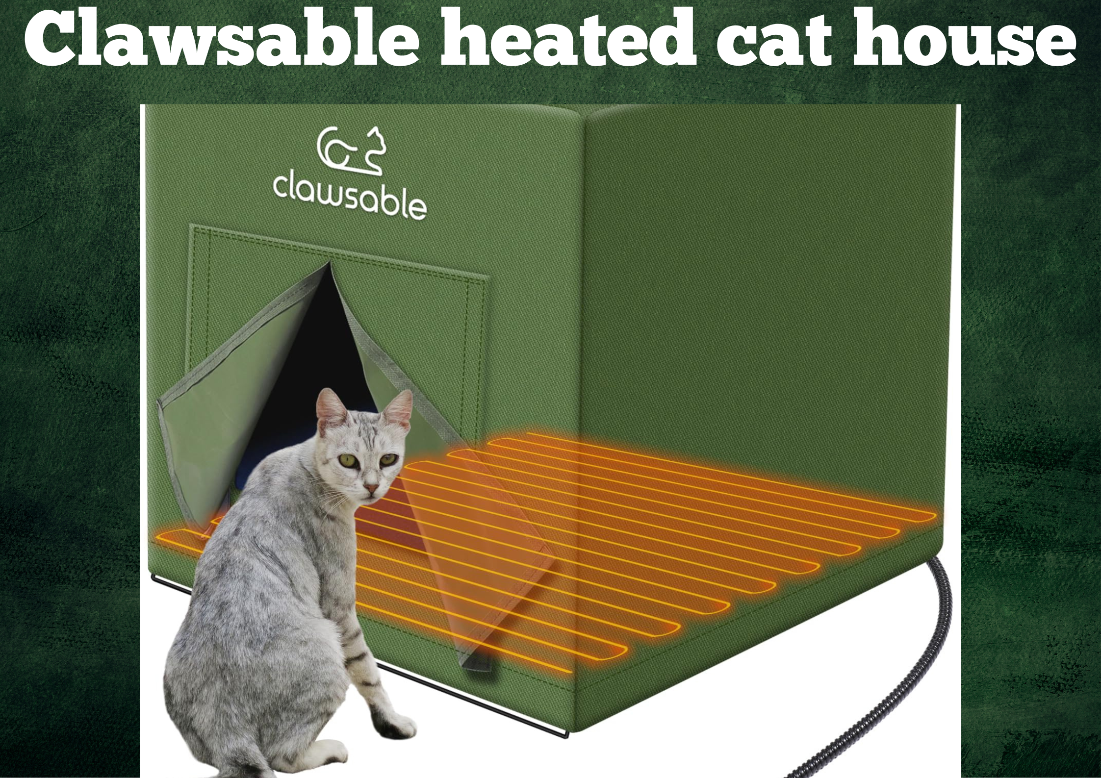 Clawsable heated cat house